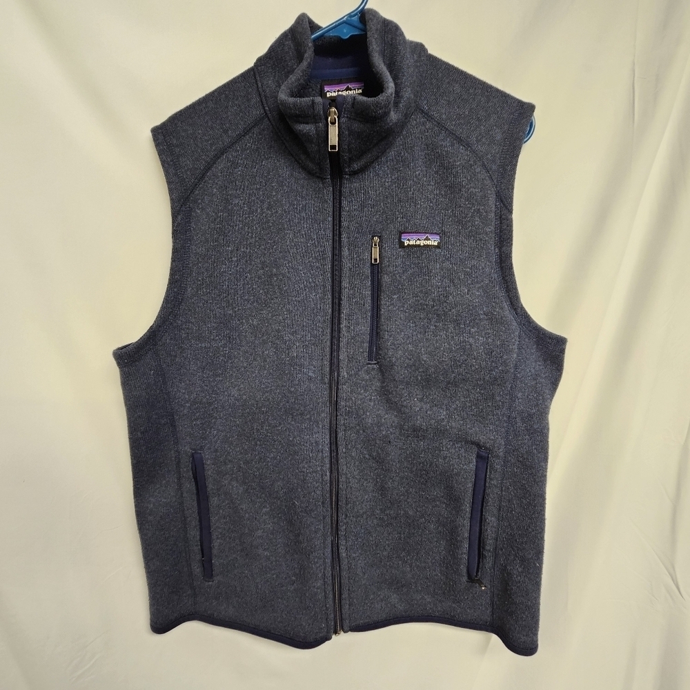 Patagonia Better Sweater Vest Mens Large Blue Fleece Full Zip Outdoor Hiking